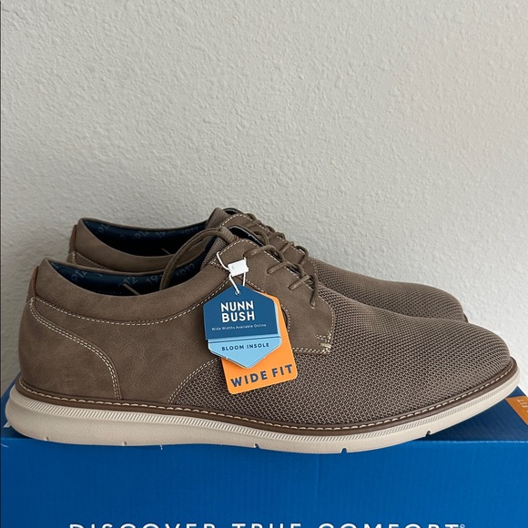 Nunn Bush Mens Chase Knit Oxford Shoes new 13W taupe